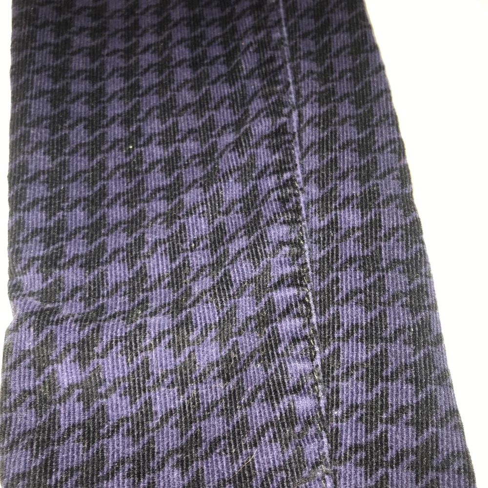 Purple and black corduroy skinny jeans